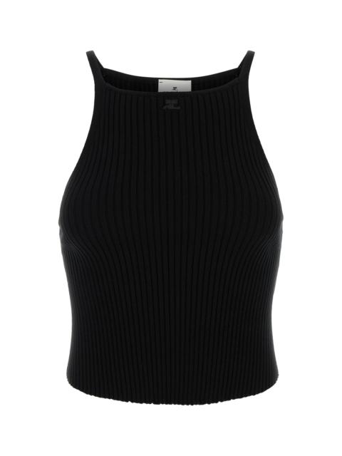 courrèges Black viscose blend tank top