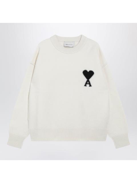 AMI Paris Ami Paris Ami De Coeur Sweater In White Virgin Wool Women