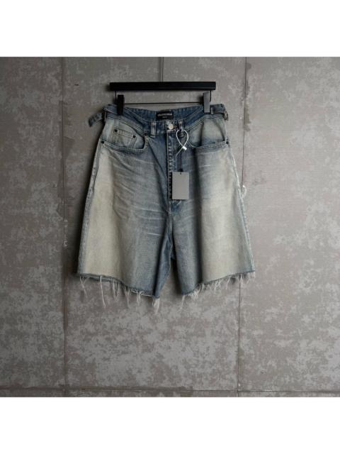 BALENCIAGA Balenciaga UNIFIT Distressed Denim Shorts