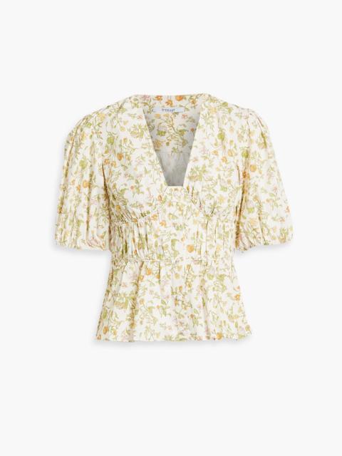 DEREK LAM 10 CROSBY Maureen floral-print cotton-blend poplin top
