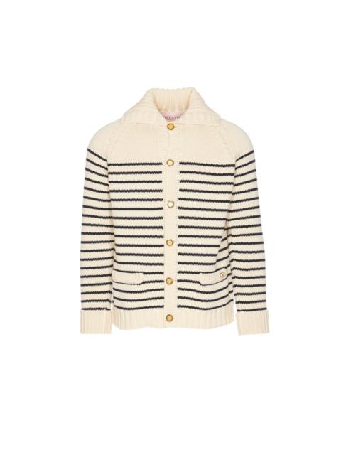 Valentino Garavani Men Striped Cardigan