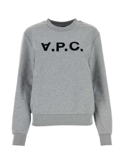 A.P.C. A.P.C. Women Melange Grey Cotton Sweatshirt