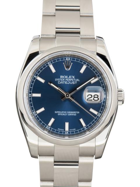 ROLEX Pre-Owned Rolex Datejust 36 Blue Dial Ref 116200