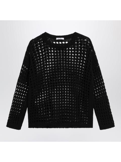 Max Mara Max Mara Cotton Mesh Long-Sleeve Sweater In Black Women
