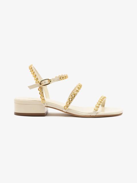 Larroudé Milanina Flat Sandal In Ivory Leather