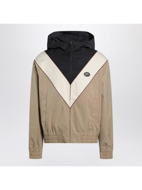 Valentino Valentino Black Butter And Camel Jacket With Vlogo Patch Men