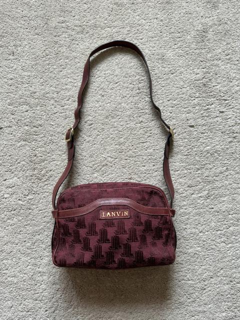 Lanvin 1990s Lanvin Monogram Maroon Leather Sling Bag