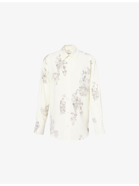 Victoria Beckham Floral Pyjama Stretch-Woven Shirt