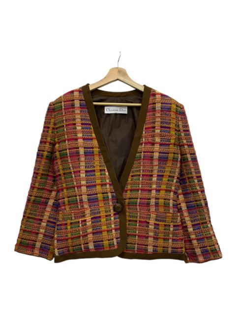 Dior 🔥CHRISTIAN DIOR MULTICOLOUR WOOL KNIT CROCHET CARDIGAN