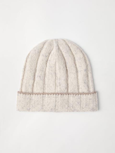 Brunello Cucinelli Flecked cashmere rib knit beanie