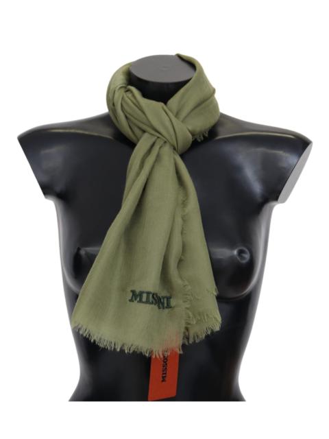 Missoni Missoni Green Cashmere Unisex Neck Wrap Scarf