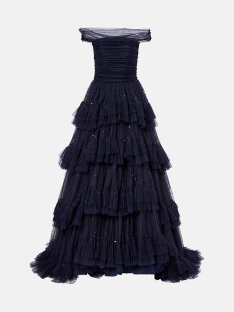 JENNY PACKHAM Queenie embellished tiered tulle gown