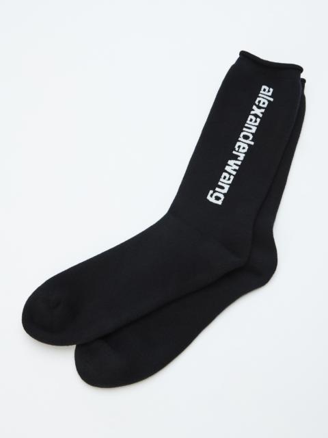 Alexander Wang Logo Sock in Cotton Terry