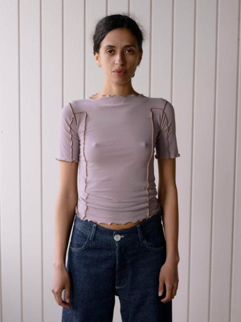 BASERANGE Omato 3/4 Tee Shirt - Fine Organic Cotton Rib