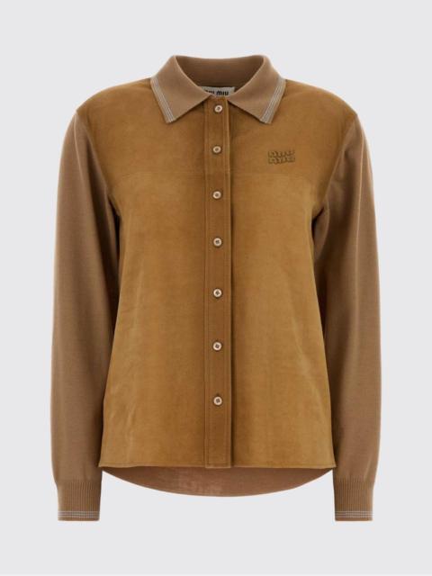 Miu Miu Miu Miu Women Miu Miu Suede And Wool Cardigan