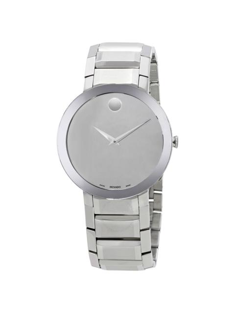 Other Designers Movado Sapphire Silver Mirror Dial Men's Watch 0607178