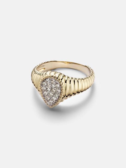 Yvonne Léon 9kt gold ring with diamonds
