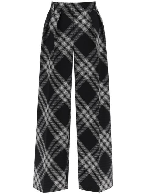 Burberry Double Pleated Checkered Palazzo Pants
