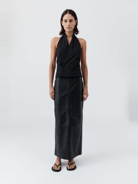 ST. AGNI Halter Wrap Top - Black