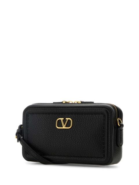 Valentino Valentino Garavani Women Black Leather Vlogo Crossbody Bag