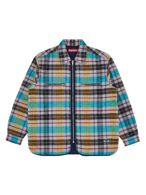 Supreme Supreme Quilted Flannel Zip Up Shirt 'Yellow'