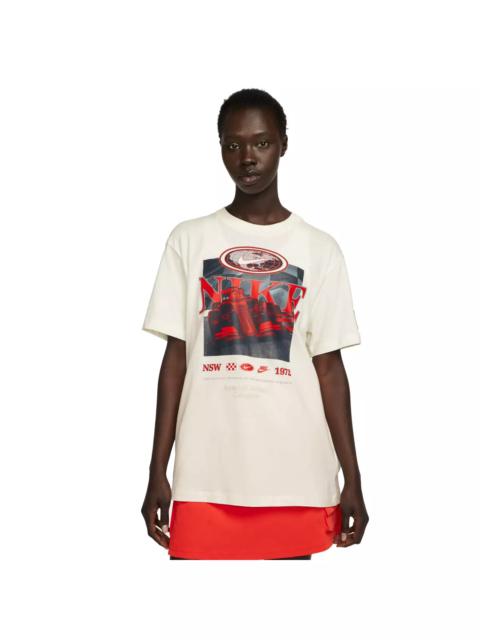 Nike Women's Sportswear Essential Gel Americana Tee-White