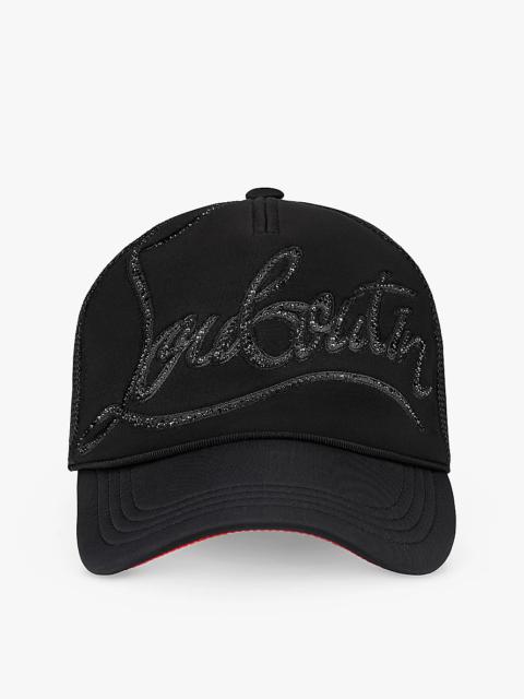 Rocknride rhinestone-embellished neoprene and mesh baseball cap