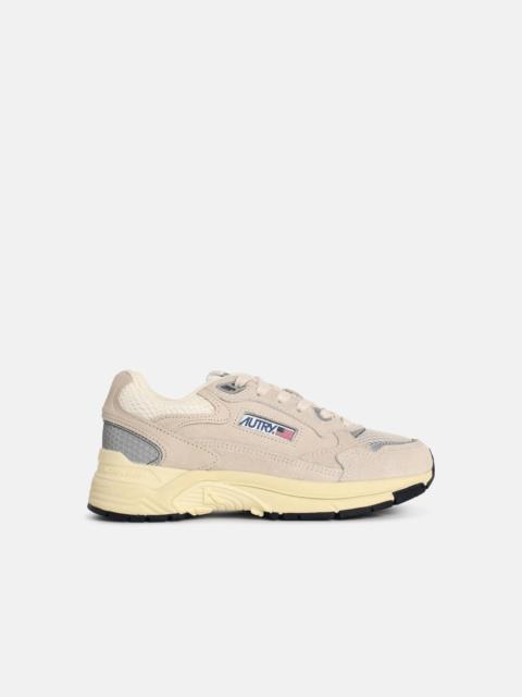 AUTRY 'HYPERWAY LOW' BEIGE MESH AND SUEDE SNEAKERS