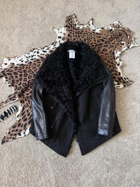 Givenchy Givenchy 00SS Motorcycle Jacket With Leather Sleeves And Shearling Lining