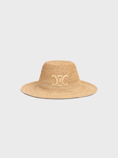 CELINE triomphe hat in raffia