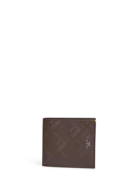 FENDI Fendi Men Brown Leather Fendi Shadow Wallet
