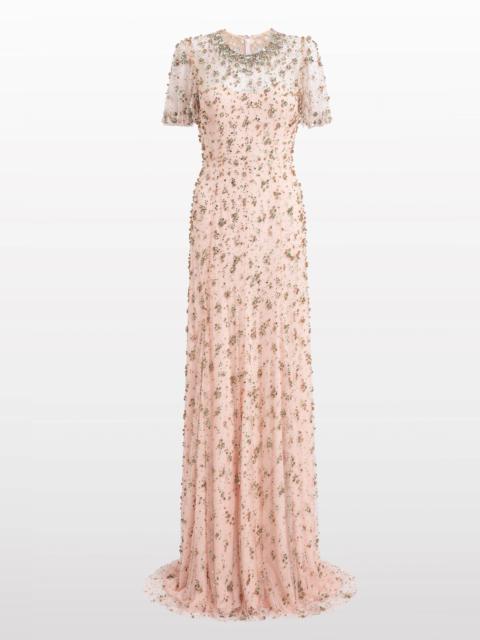 JENNY PACKHAM Jenny Packham Ambiance Beaded Maxi Dress in Sugar at Nordstrom