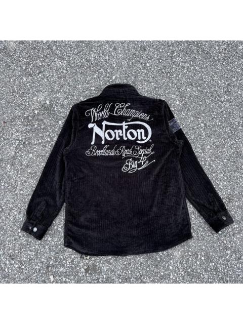 Other Designers Vintage - VINTAGE BIG EMBROIDERY NORTON WORLD CHAMPION CORDUROY JACKET