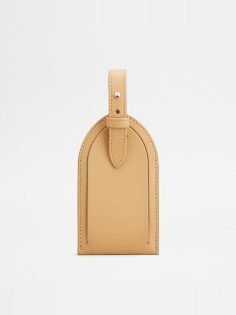 Tod's ADDRESS TAG IN LEATHER - NATURAL