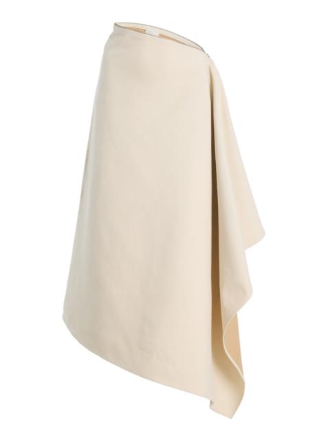 BEVZA Cotton Canvas Maxi Skirt white