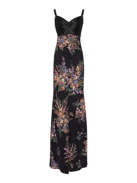 Dolce & Gabbana Sicilian Silk Charmeuse Floral Maxi Dress floral