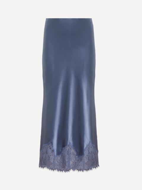 Reformation Carolina Cornflower Silk Lace Skirt