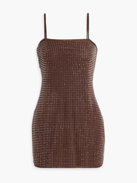 Alexander Wang Crystal-embellished tulle mini slip dress