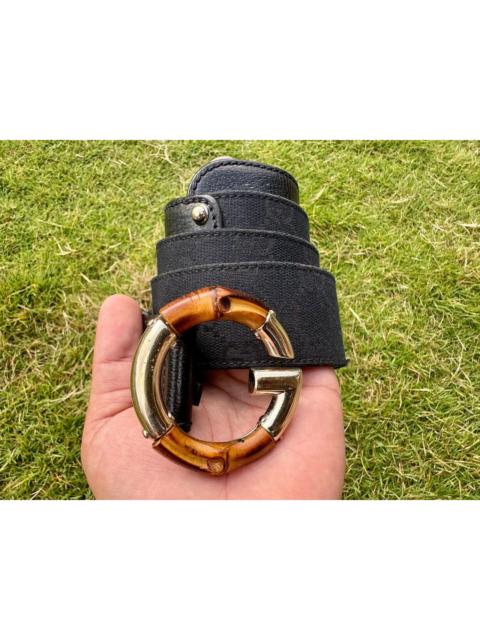 GUCCI Authentic Gucci Bamboo GG Supreme G Buckle Belt