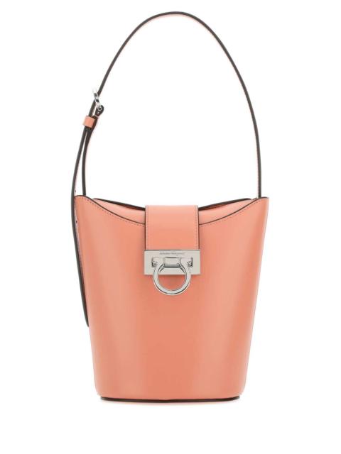 FERRAGAMO Salvatore Ferragamo Women Pastel Light Blue Leather Bucket Bag
