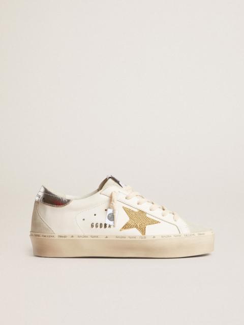 Golden Goose Hi Star with Swarovski crystal star and silver leather heel tab