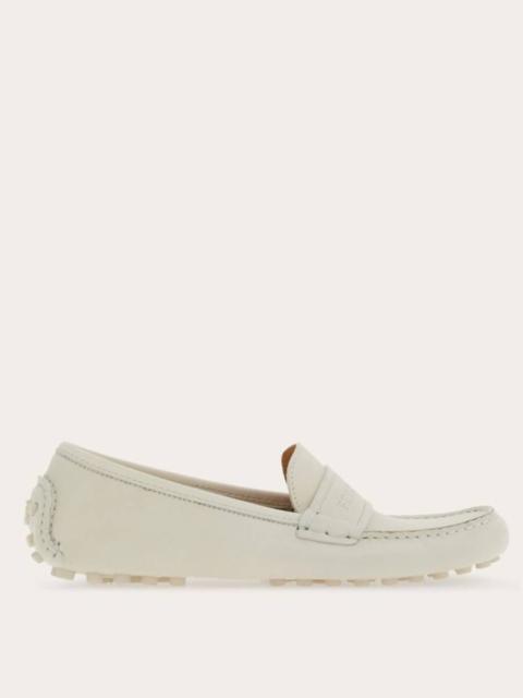 FERRAGAMO Ferragamo Iside Driver Moccasins with Logo, Size 7 C