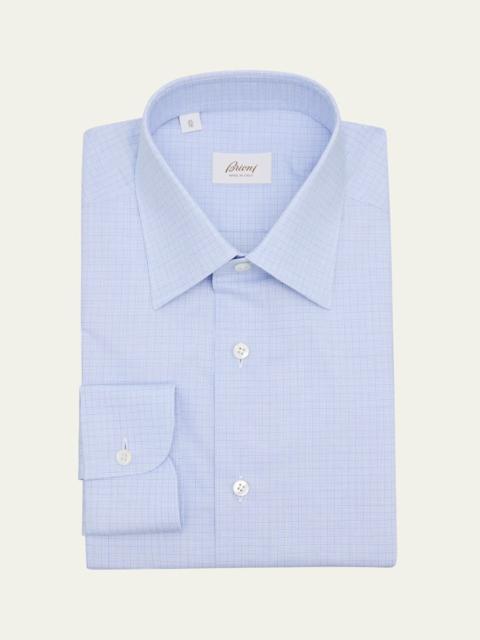 Brioni Men's Cotton Mini Check Dress Shirt