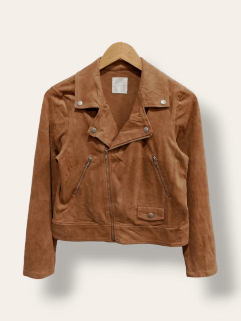 Other Designers Archival Clothing - LOWRY'S FARM Tan Brown Suede Biker Jacket