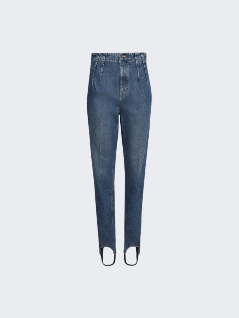 MUGLER Denim Cigarette Stirrup Jeans Blue Rinse