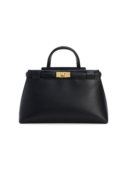 Janessa Leoné Leone Mini Leather Top Handle Bag black