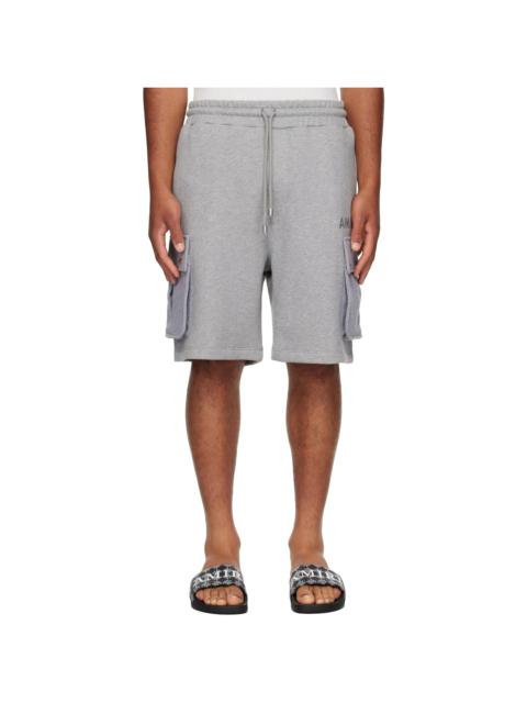 Gray Stencil Cargo Shorts