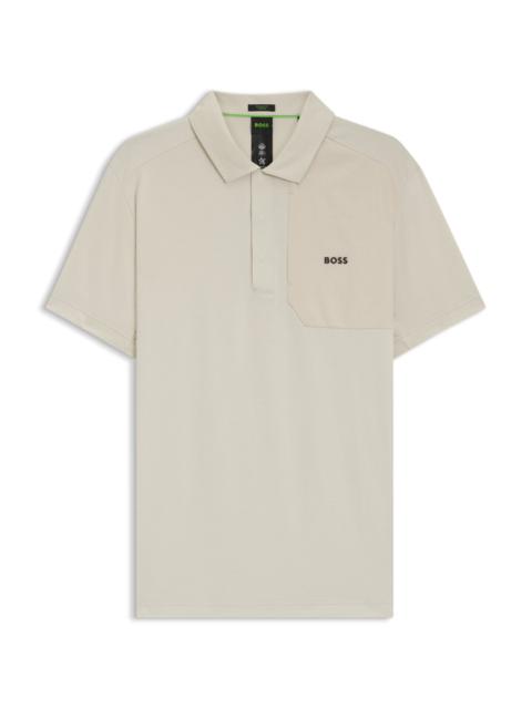 BOSS PADDY POLO SHIRT WITH HOPSACK PANELING