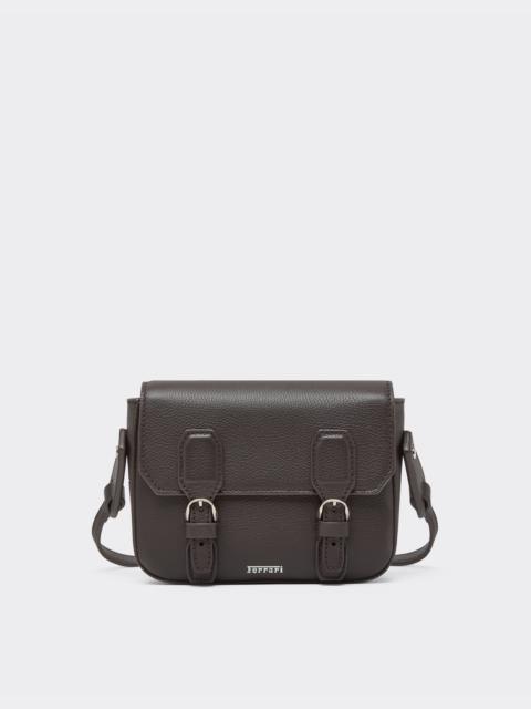 Ferrari Mini Messenger Bag in Hammered Leather