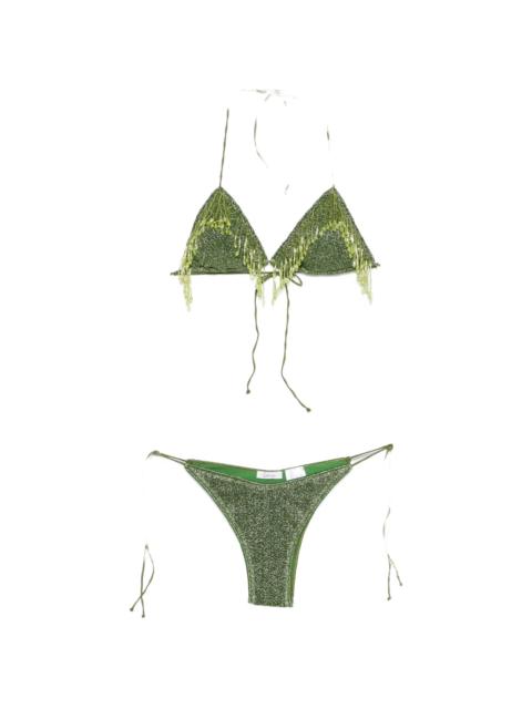 Oséree Oséree Lumière 20s Pearls Beaded Bikini Set